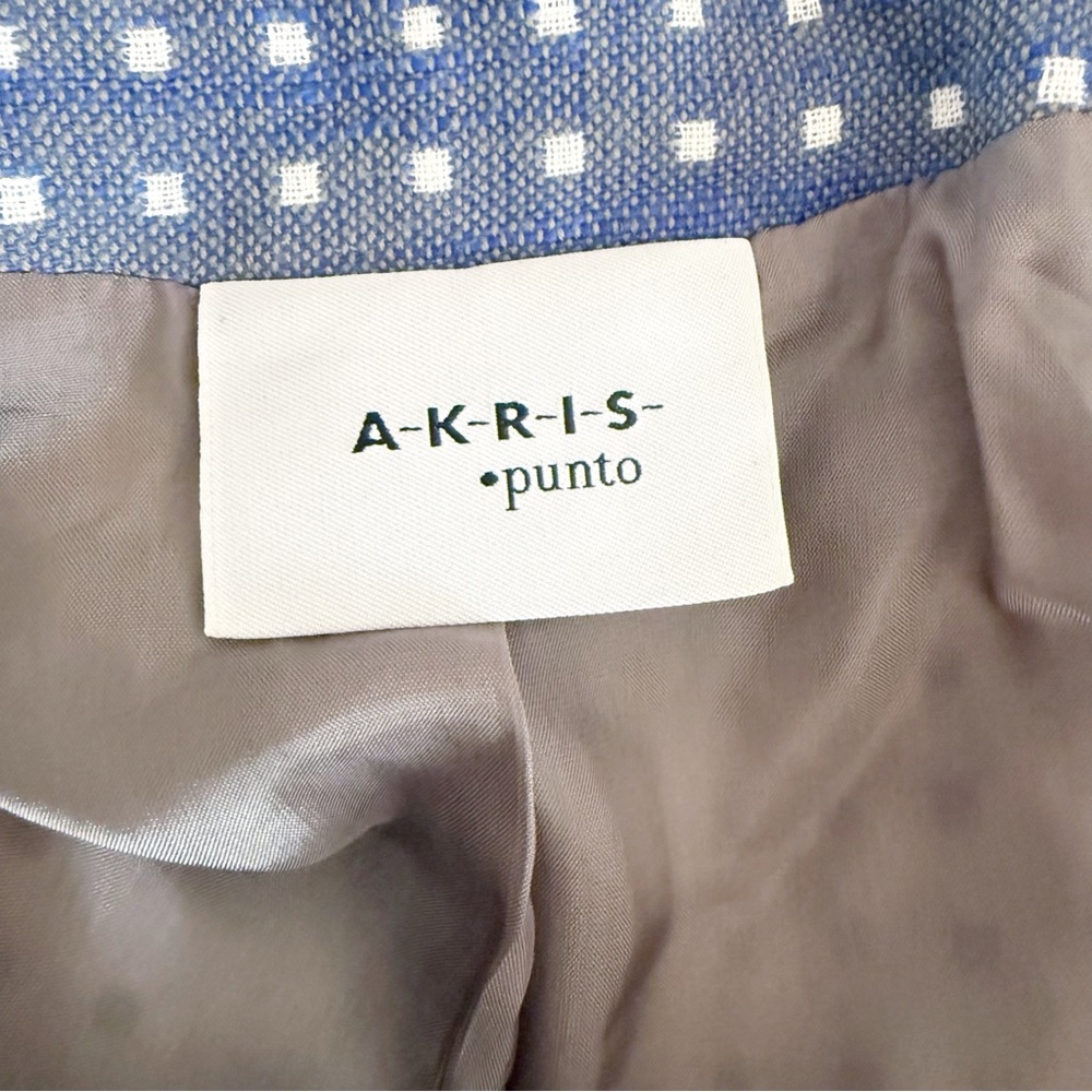 Akris Punto Women‎ Cotton Linen Square Dot Print Jacket Size 10 Office Casual - Picture 7 of 9